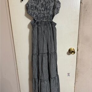 American Eagle Outfitters Black and White Strapless Dress